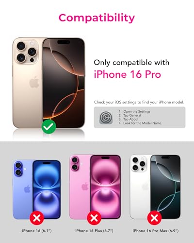 UARMOR Glass 3 Pack Screen Protector & 1 Pack Camera Lens Protector for iPhone 16 Pro (6.3 Inch) 9H Tempered Glass with Easy Installation Kits (Clear) - size: iPhone 16 Pro