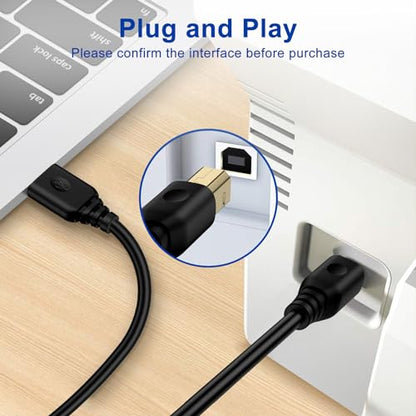 USB Printer Cable 6FT Printer Cord to Computer HP Printer Cable to Laptop - color: Black-p
