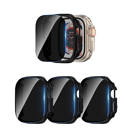 3 Pack Privacy Case Compatible with Apple Watch Ultra 3/Ultra 2/Ultra 49mm - color: Black/Black/Black, size: 49mm