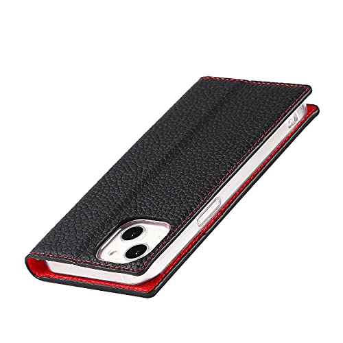 iCoverCase Compatible with iPhone 13 Wallet Case, RFID Blocking Genuine Leather Magnetic Case with Wrist Strap and Card Slots Kickstand Feature Flip Cover 6.1 Inch (Black) - color: Black, size: iPhone 13