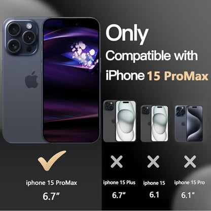 Diverbox for iPhone 15 Pro Case [Shockproof] [Dropproof] [Tempered Glass Screen Protector ],Heavy Duty Protection Phone Case Cover for Apple iPhone 15 Pro 6.1 inch (Black) - color: Black