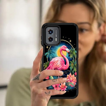 for Moto G 5G 2024/Moto G Play 5G 2024 Case, Military Grade Heavy Duty [3-Layer] Dustproof Shockproof Full-Body Protective Case for Motorola Moto G 5G 2024, Flamingo - color: Flamingo