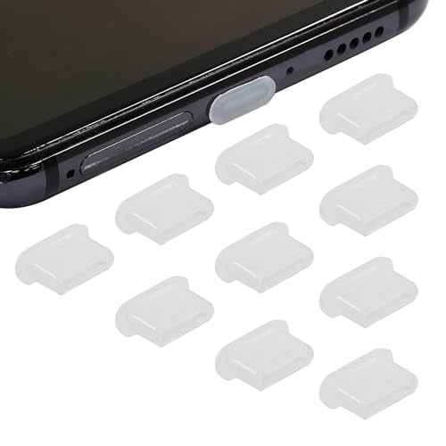Jiozermi Silicone USB C Anti Dust Plugs, Transparent, 10Pcs - color: Transparent, size: 10 Pack