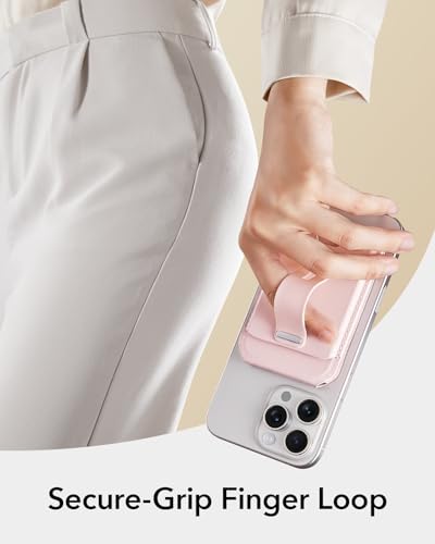 ESR for MagSafe Wallet Stand with Grip, 5 Card Holder, RFID Blocking - color: Bubblegum Pink