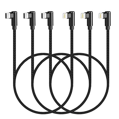 USB C to Lightning Cable 3ft MFi Certified 90 Degree iPhone Charger 3 Pack - size: 3FT