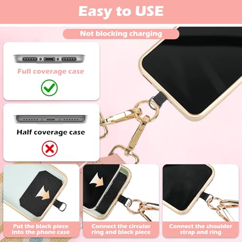 Clip and Go Phone Strap with Zippered Pouch,Phone Strap with Cellphone Chain Accessories - color: Blue