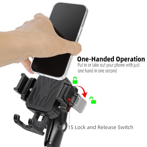 Dashboard Phone Holder for Car, Truck, Boat - Vibration Dampener [Camera Friendly] [1s Lock & Release] [Aluminum Medium Arm], Flex Adhesive 1" Ball Base Phone Mount for 4.7-7.2" Smartphones