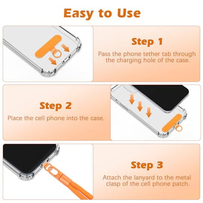 MoKo Phone Wrist Strap Anti-theft, Adjustable Phone Wrist Lanyard - color: Orange & Black