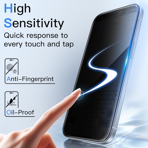 JETech 360° Privacy Screen Protector for iPhone 15 Plus, 2-Pack - size: iPhone 15 Plus