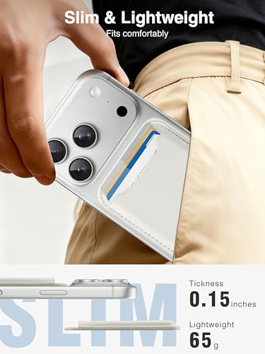 TopMade for MagSafe Wallet, Strongest Magnetic Phone Wallet, 4 Cards Holder - color: White