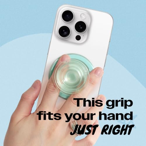 OnTheGrip Compatible with Magsafe Magnetic Authentic Translucent Color Design Collapsible Mobile Phone Grip Stand Holder for Smartphone Tablet Cell Phone Accessory (Mint) - color: Mint