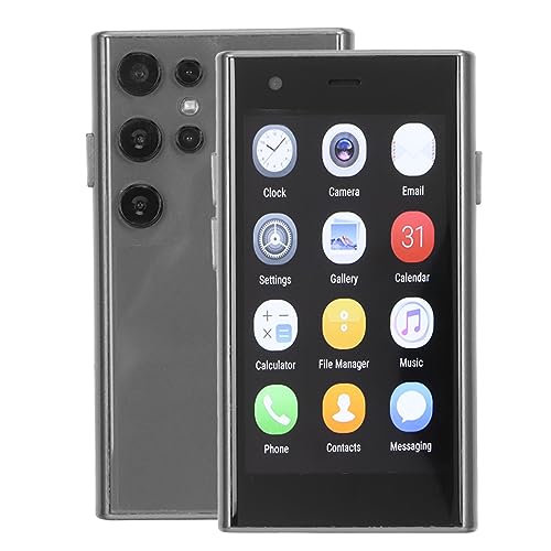 Diyeeni S23 Pro Mini Smartphone 3.0 Inch 3D Glass, 2GB 16GB ROM, 2MP Rear Camera, 3G Pocket Cell Phone for 8.1, Dual Cameras, Backup Phone (Black)