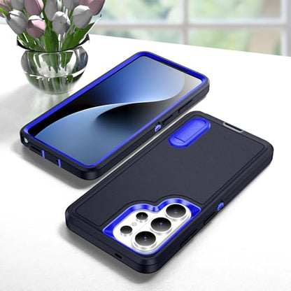 for Samsung Galaxy S26 Ultra Case with Kickstand Case 3-Layer Military Grade Protective Case Cover Silicone Heavy Duty Rugged Shockproof for Galaxy S26 Ultra Phone Case (Navy+Blue) - color: Navy+Blue