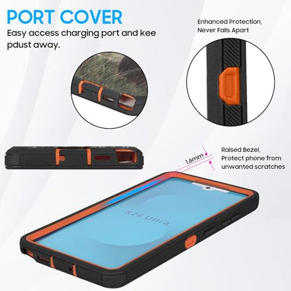 Compatible for Samsung S26 Ultra Rugged Case with Belt Clip Holster & Built-in Screen Protector, Heavy-Duty Full-Body Shockproof Cover, Military-Grade Protective Case (Deer) - color: Deer