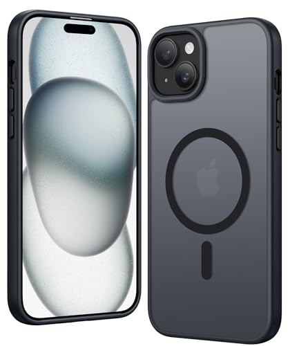 FNTCASE for iPhone 15 Plus Case Matte Compatible with Magsafe | Military Grade Drop Protection, Magnetic, Rugged Shockproof Protective, Slim Translucent Cell Phone Cover - color: C-Black, size: For Iphone 15 Plus 6.7 Inch
