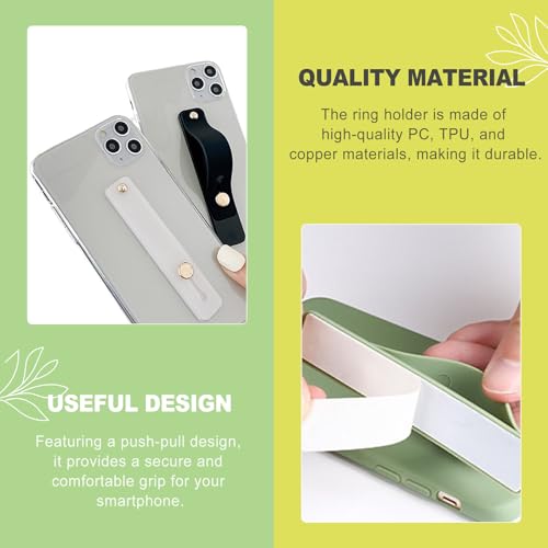 12 Pack Silicone Phone Finger Strap Grip Loop Holder for Universal Cell Phone Cases Adhesive Back One-Hand Operation Mobile Phone Accessory