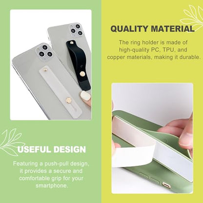 12 Pack Silicone Phone Finger Strap Grip Loop Holder for Universal Cell Phone Cases Adhesive Back One-Hand Operation Mobile Phone Accessory