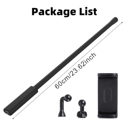 Portable Flexible Phone Holder with Handle for Treadmill, Spin Bike, Stroller, Tripod, Shopping Cart, Desk, Logitech Webcam, 23.6" / 60cm Long Arm Gooseneck Phone Mount for 4.7”- 7" Cell Phones