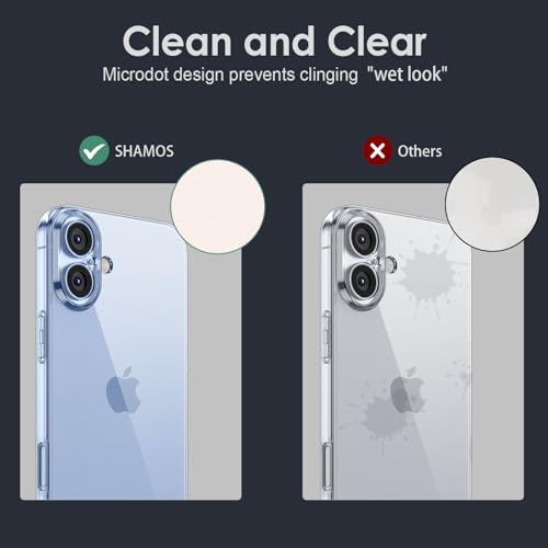 Shamo's Clear TPU Case for iPhone 17 – with Camera Protection, Ultra Slim, Shockproof, Anti-Yellowing, Scratch-Resistant, Wireless Charging Compatible, Enhanced Grip (for iPhone 17) - size: For iPhone 17