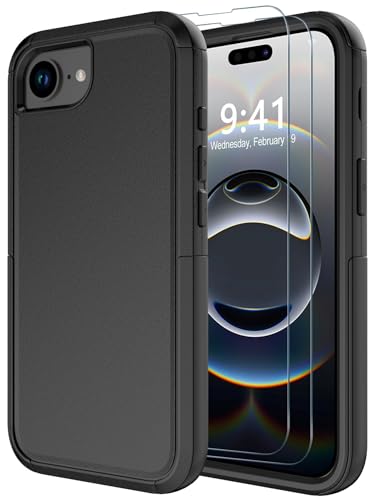 Diverbox for iPhone 16e Case & iPhone 17e Case [Compatible with MagSafe] [Shockproof] [Dropproof] [with Screen Protector ] Heavy Duty Protection Phone Cover (Black) - color: Black, size: iPhone 16e & 17e