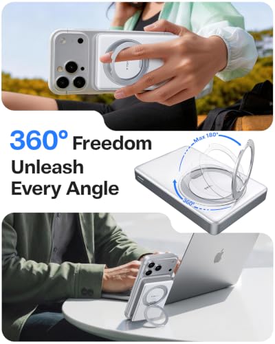 TORRAS Ostand MiniMag 10000mAh Magnetic Power Bank with Stand for iPhone 18 - color: White