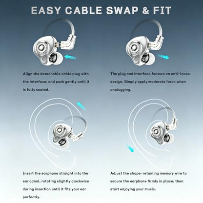 Wired in-Ear Headphones with Mic, Lightning Connector for iPhone,HiFi Sound Earphones with Volume Control, S25 White - color: White
