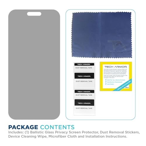 Tech Armor Privacy Glass for iPhone 17 Pro Max Screen Protector, 1-Pack
