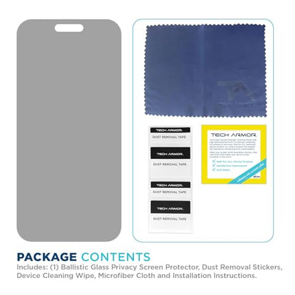 Tech Armor Privacy Glass for iPhone 17 Pro Max Screen Protector, 1-Pack