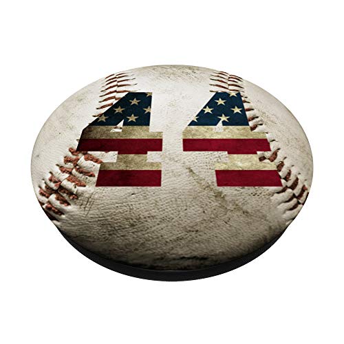 Baseball number 44 with American USA flag phone stand PopSockets PopGrip: Swappable Grip for Phones & Tablets