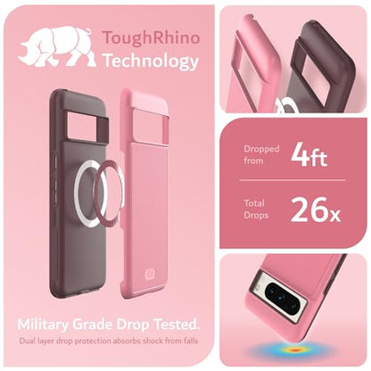 TUDIA MergeGrip [Magsafe Compatible] Designed for Google Pixel 8 Pro Case (2023) - Dual Layer [Military Grade] Shockproof Slim Rugged Tough Heavy Duty Phone Cases - Smokey Pink - color: Smokey Pink, size: Magnetic Pixel 8 Pro
