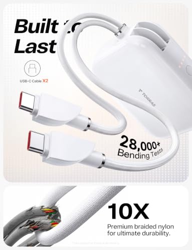 TORRAS Mini Power Bank for iPhone 18 Pro Max, 45W 10000mAh Portable Charger - color: WHITE