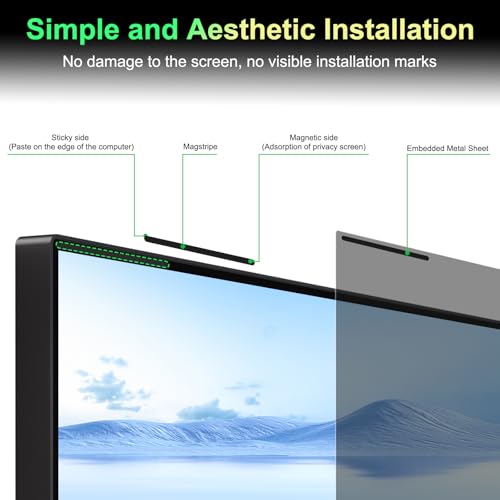 Magnetic 23.8 Inch Monitor Privacy Screen for 16:9 Aspect Ratio - size: For Computer Monitor 23.8Inch