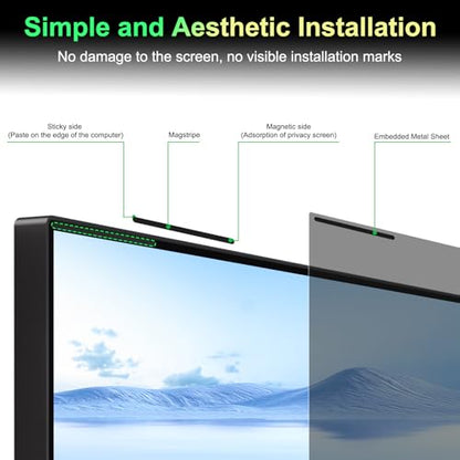 Magnetic 23.8 Inch Monitor Privacy Screen for 16:9 Aspect Ratio - size: For Computer Monitor 23.8Inch