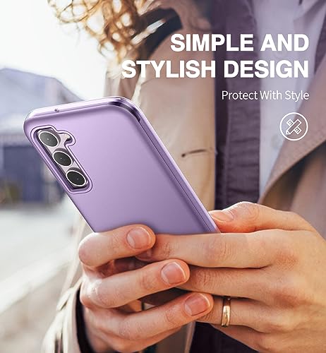 SURITCH for Samsung Galaxy S23 Plus Case, [Built-in Screen Protector] [Dual-Layer Protection ] Full Protection Shockproof Rugged Bumper Phone Cover for Samsung S23 Plus 6.6 Inch - Pure Purple - color: Pure Purple