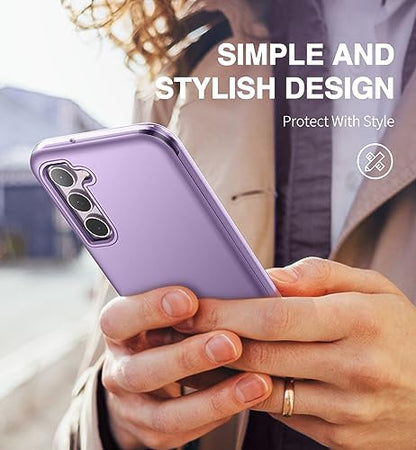 SURITCH for Samsung Galaxy S23 Plus Case, [Built-in Screen Protector] [Dual-Layer Protection ] Full Protection Shockproof Rugged Bumper Phone Cover for Samsung S23 Plus 6.6 Inch - Pure Purple - color: Pure Purple