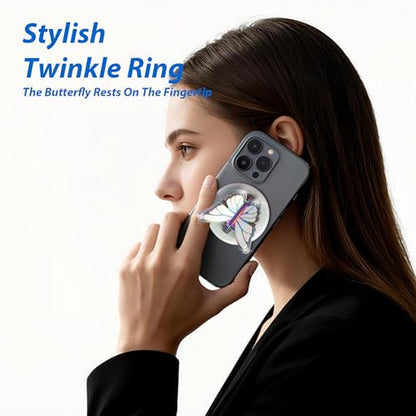[2026 All-New] for MagSafe Butterfly Phone Grip, Glitter White - color: Glitter White