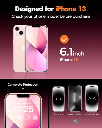 UNBREAKcable 4PCS Screen Protector for iPhone 13-2 Privacy Tempered Glass+2 Clear Glass Double Shatterproof [Easy Installation Frame] [9H Hardness] [Case Friendly] Anti-Scratch for iPhone 6.1 inch - size: iPhone 13
