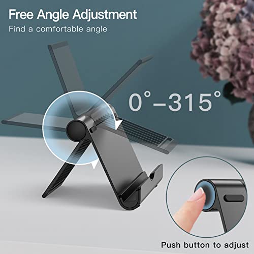 JETech Foldable Tablet Stand for 4-11" Tablets and Phones, Black - color: Black