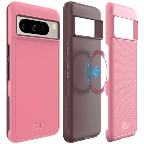 TUDIA MergeGrip [Magsafe Compatible] Designed for Google Pixel 8 Pro Case (2023) - Dual Layer [Military Grade] Shockproof Slim Rugged Tough Heavy Duty Phone Cases - Smokey Pink - color: Smokey Pink, size: Magnetic Pixel 8 Pro