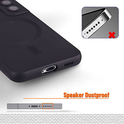 Magnetic for Samsung Galaxy S21 Plus Case,Soft Silicone Samsung Galaxy S21 Plus Phone Case with Camera Protection,Anti-Scratch Samsung S21 Plus Case Compatible with MagSafe, Black - color: Black, size: S21 Plus
