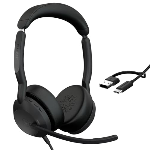 Jabra Evolve2 50 Wired Dual-Ear Headset with Noise-Cancelling Mic, Black - style: All Platforms, Dual Ear 2