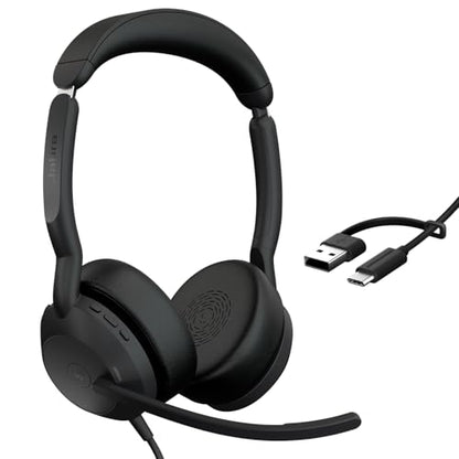 Jabra Evolve2 50 Wired Dual-Ear Headset with Noise-Cancelling Mic, Black - style: All Platforms, Dual Ear 2