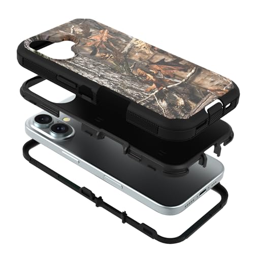 CoverON Rugged Designed for Apple iPhone 16 Case, Heavy Duty Constuction Military Grade A Etched Grip Hybrid Rigid Armor Skin Cover Fit iPhone 16 Phone Case - Camo - color: Camouflage