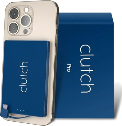 Clutch - Pro USB-C Portable Charger - Compatible with iPhone 15, 16, 17 & Android Devices - Power Bank Magnetic Battery - TSA Travel Approved - USB Rechargeable - Built-in Cable - 5000 mAh - 3.7oz - color: Blue