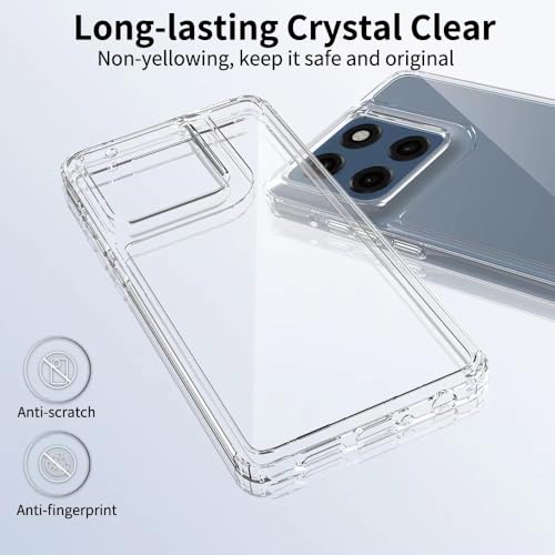 for Moto G Stylus 5G 2025 Case Crystal Clear Slim Hard Case Hybrid Shockproof Bumper with Tempered Glass Screen Protector Full Body Anti-Yellow Anti-Scratch Phone Protective Cover - color: Moto G Stylus 5G 2025