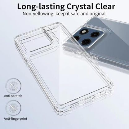 for Moto G Stylus 5G 2025 Case Crystal Clear Slim Hard Case Hybrid Shockproof Bumper with Tempered Glass Screen Protector Full Body Anti-Yellow Anti-Scratch Phone Protective Cover - color: Moto G Stylus 5G 2025
