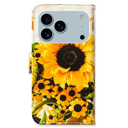 Bcov Case for iPhone 17 Pro,Sunflower Bee Flip Phone Case Wallet Cover with Card Slot Holder Kickstand Case for iPhone 17 Pro - color: Sunflower Bee