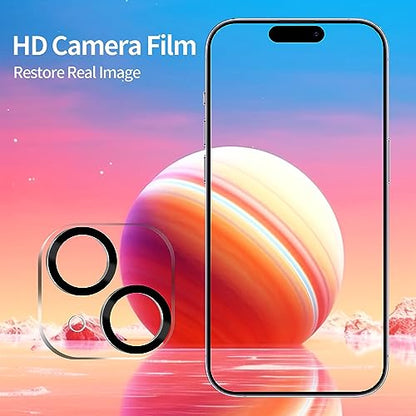 PEHAEL for iPhone 15 Privacy Screen Protector+Camera Lens Protector