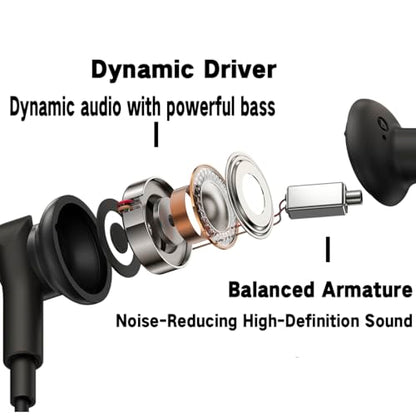Wired Earphones Immersive Bass Noise Cancellation In-Ear 4-driver Headphone