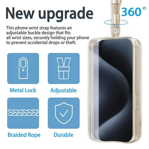 Adjustable Phone Wrist Strap, Slim Lanyard with Tether Tab Anti Drop Wristlet for and Smartphones, Nylon Hand Strap - color: Light Tan
